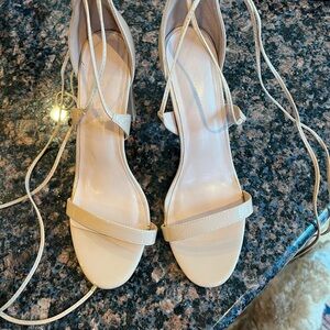 Elegant Cream Strappy Women's Heels